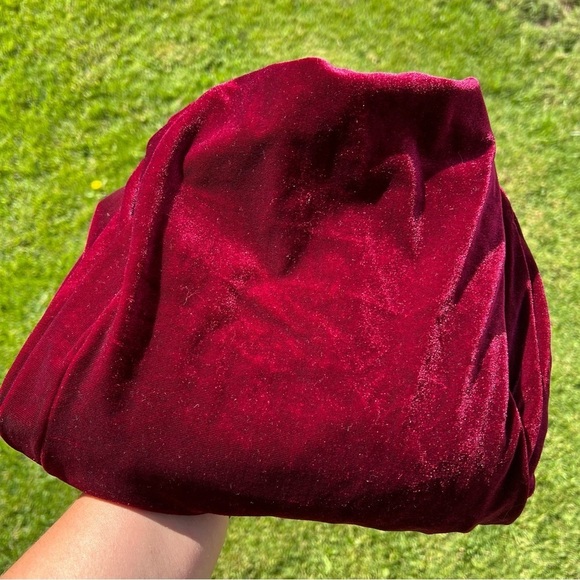 Cider Burgundy Velvet Jumpsuit Corset Style Wide Leg Holiday Christmas Large NWT - Picture 9 of 10